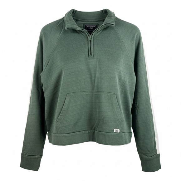 Abercrombie & Fitch Tops - Abercrombie Fitch Green Oversized Quarter Zip Pullover Sweatshirt Size L‎